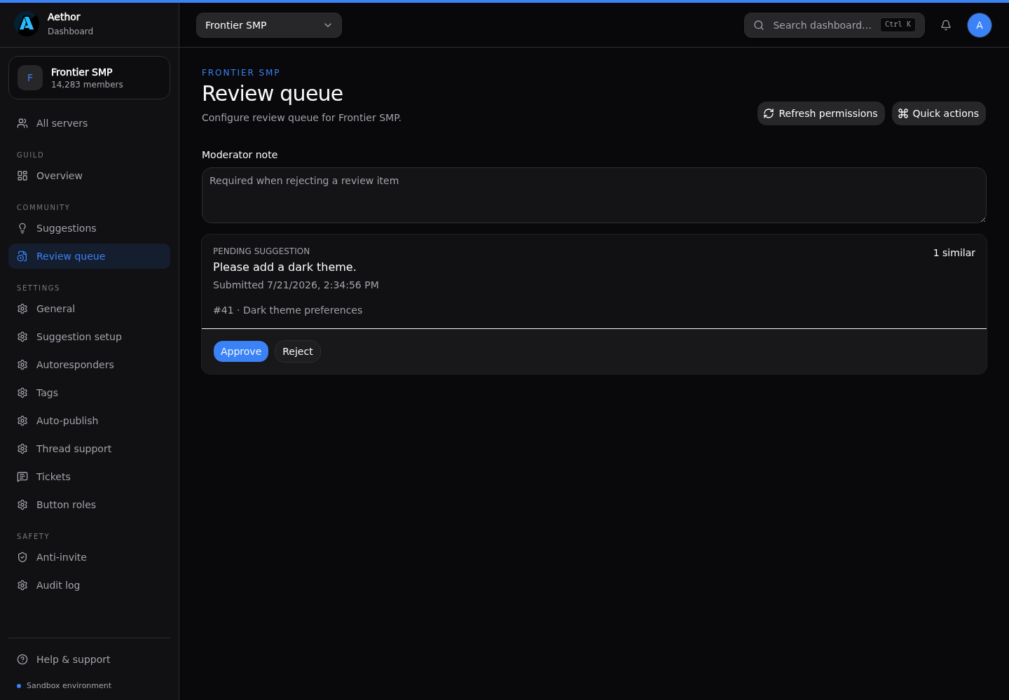 The review queue
